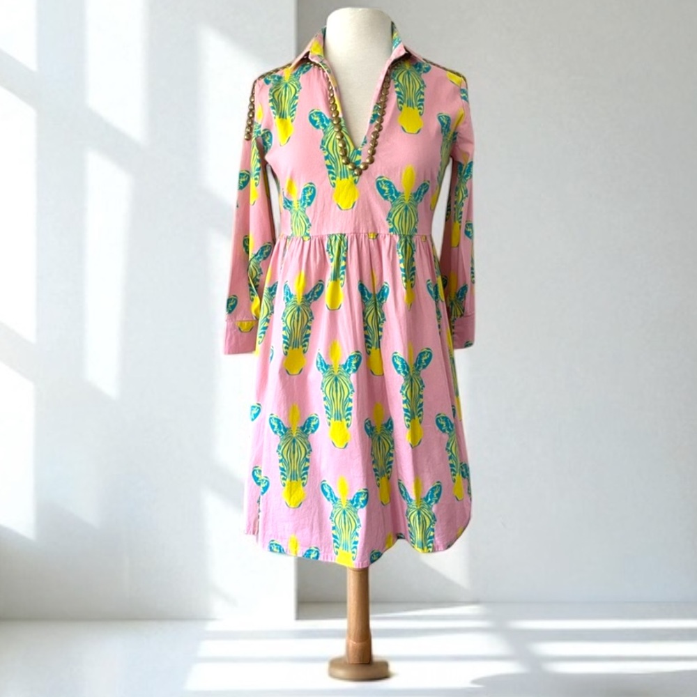 SHERIDAN FRENCH PINK GROMMET ZEBRA DRESS SIZE XS - Picture 11 of 13